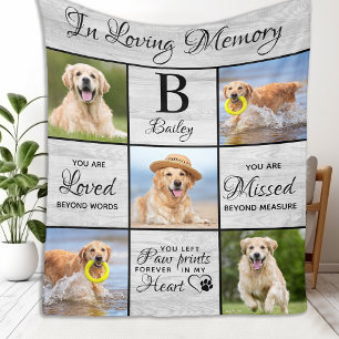 Couverture Polaire Pet Memorial Unique 5 Photo Pet Perte Chien de gar