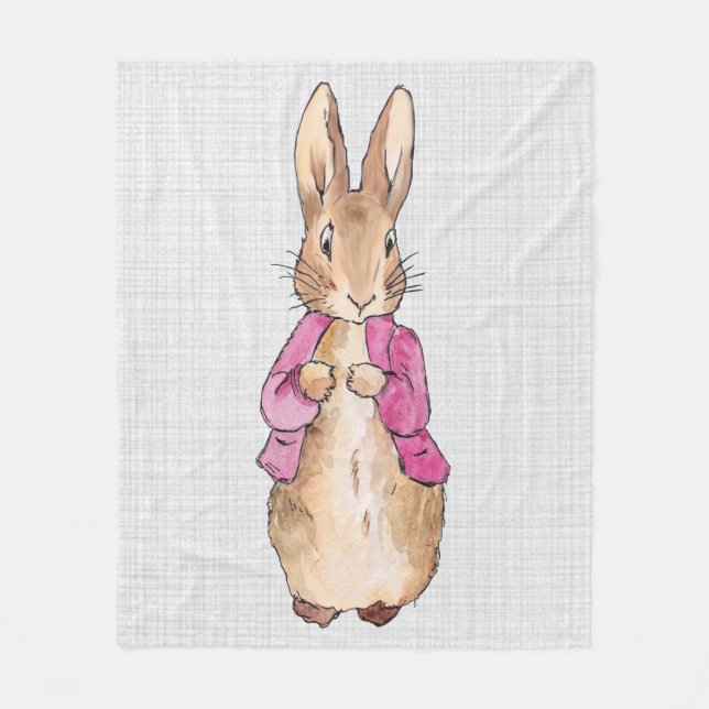 Couverture Polaire Peter le lapin rose Veste gris lin (Devant)