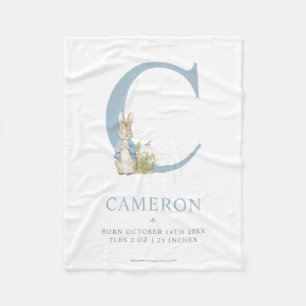 Couverture Polaire Peter Rabbit Lettre personnalisée C