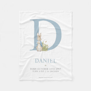 Couverture Polaire Peter Rabbit   Lettre personnalisée D