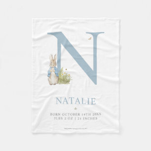 Couverture Polaire Peter Rabbit   Lettre personnalisée N