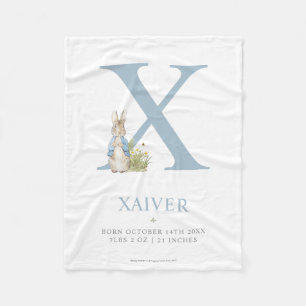 Couverture Polaire Peter Rabbit   Lettre personnalisée X