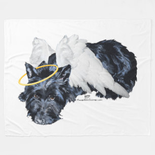 Couverture Polaire Petit ange Scottie au repos