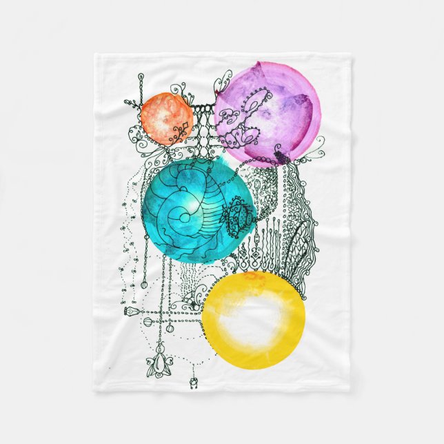 Couverture Polaire Petit art Abstrait "Multivers en expansion" (Devant)