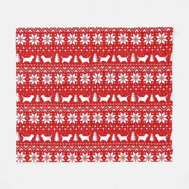 Couverture Polaire Petit Basset Griffon Vendeen Christmas PBGV Chiens (Devant (Horizontal))