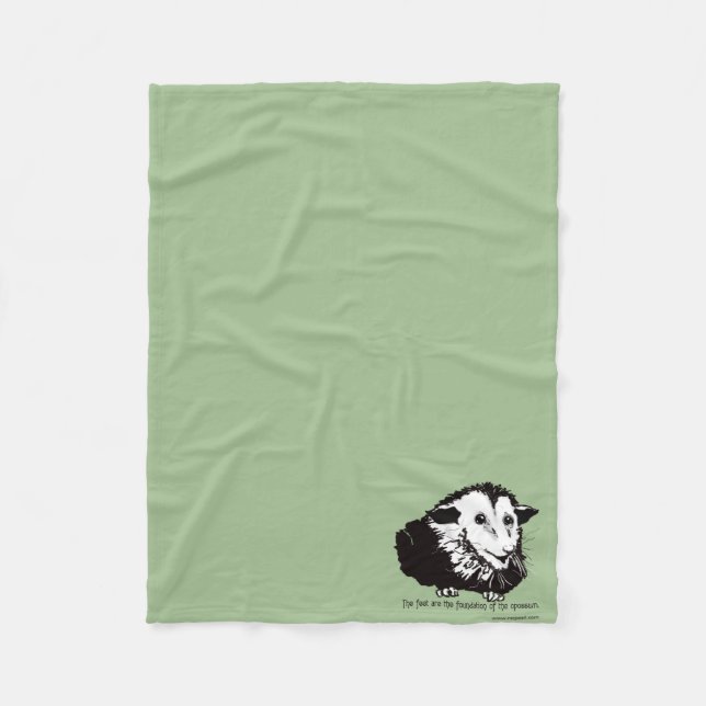 Couverture Polaire Petit blankie d'ouatine avec l'opossum (Devant)