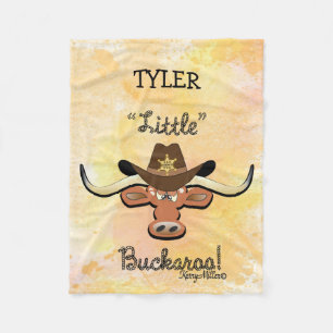 Couverture Polaire Petit Buckaroo, Longhorn Steer Blanket en polaire