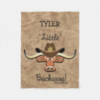 Petit Buckaroo, Longhorn Steer Blanket en polaire