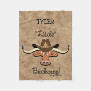 Couverture Polaire Petit Buckaroo, Longhorn Steer Fleece Blanket
