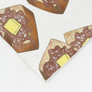 Couverture Polaire Petit déjeuner Français Beurre de pain et sirop Pe