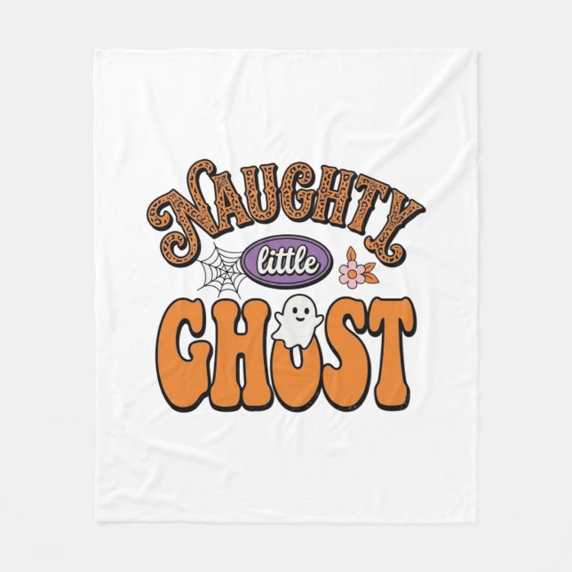 Couverture Polaire Petit Fantôme Vilain Design de Chemise Halloween V (Devant)