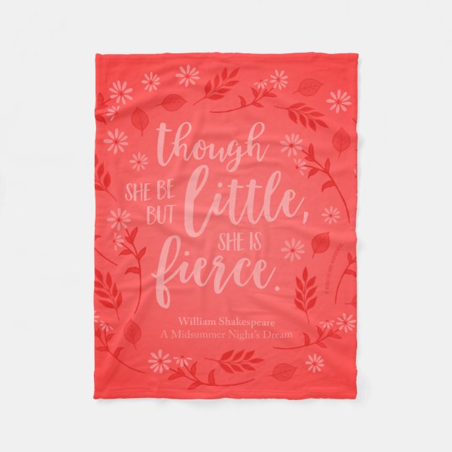 Couverture Polaire Petit Floral Rouge Mais Fierce William Shakespeare (Devant)
