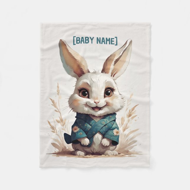 Couverture Polaire Petit lapin personnalisé (Devant)