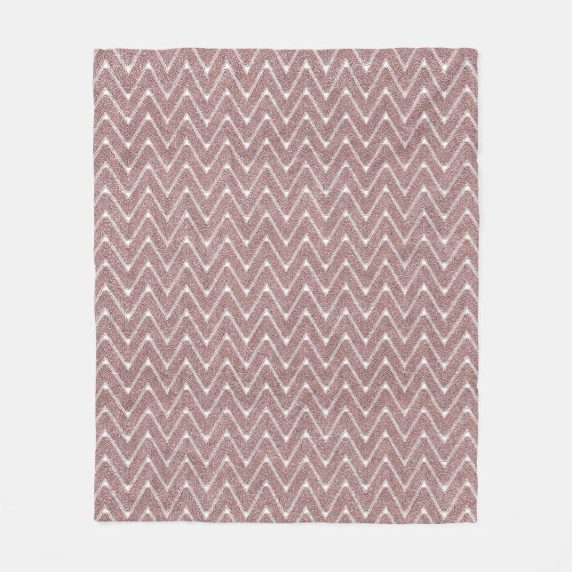 Couverture Polaire Petit motif chevron rose poussiéreux (Devant)