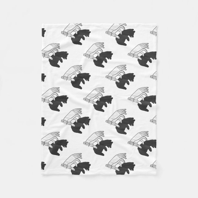 Couverture Polaire Petit ours Ours Silhouette Main (Devant)