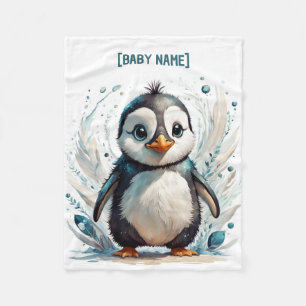 Couverture Polaire Petit pingouin personnalisé