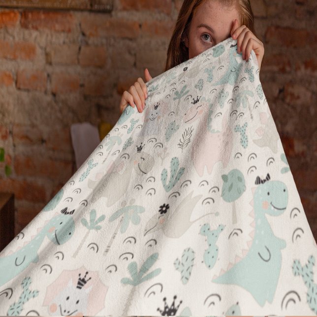 Couverture Polaire Petit Plaisir Dino (Little Dino Delight Fleece Blanket)