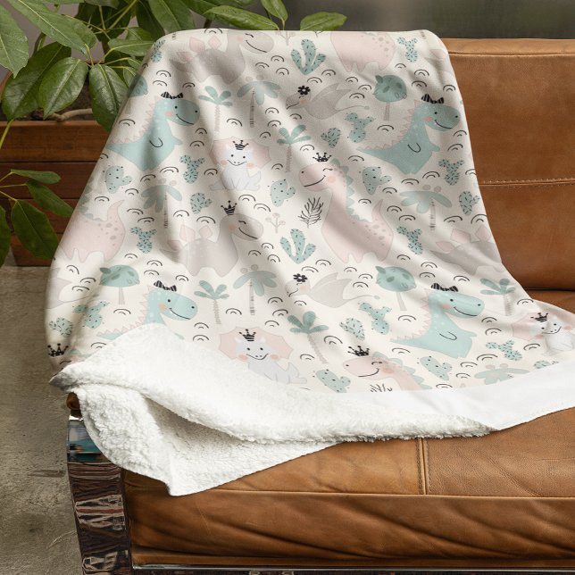 Couverture Polaire Petit Plaisir Dino (Little Dino Delight Fleece Blanket)