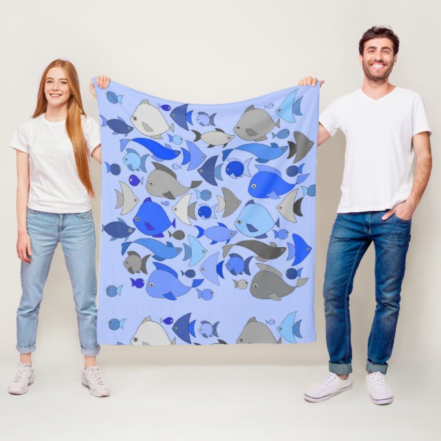 Couverture Polaire Petit Poisson Argenté (En situation)