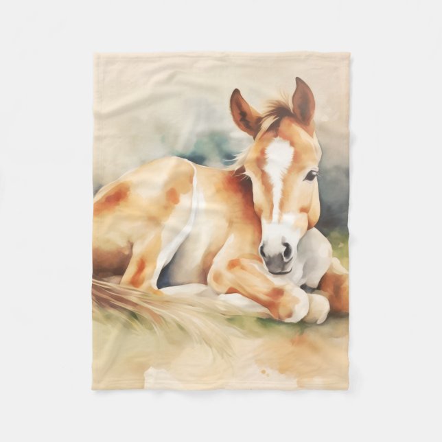 Couverture Polaire Petit poulain endormi (Devant)