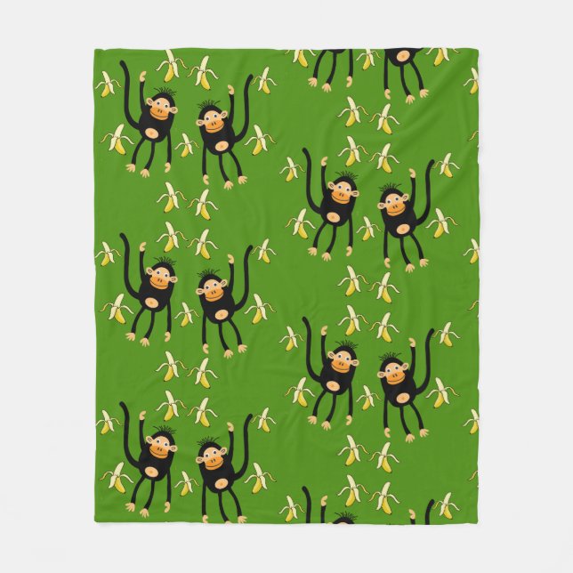Couverture Polaire Petit Singe-Enfant mignon (Devant)
