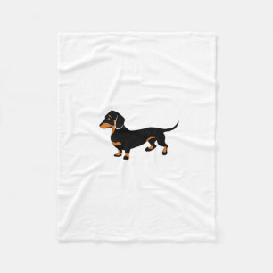 Couverture Polaire Petit teckel noir et bronzage mignon - chien de