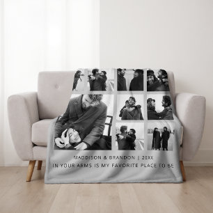 Couverture Polaire Petite amie Ensemble pour toujours Collage de phot