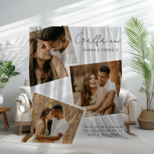 Couverture Polaire Petite amie personnalisée 3 photo Blanche polaire