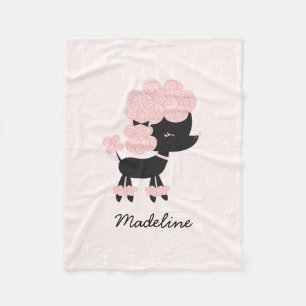 Couverture Polaire Petite caniche rose