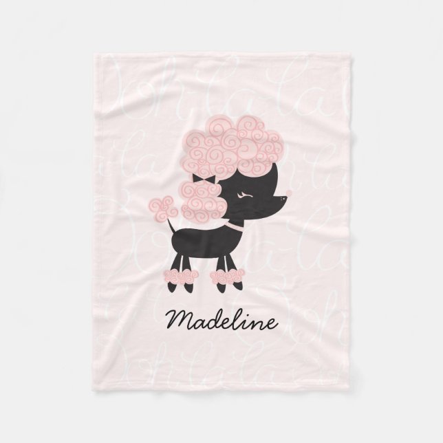 Couverture Polaire Petite caniche rose (Devant)