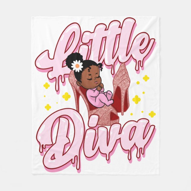 Couverture Polaire Petite Diva Melanin Baby Black Girl Magic Girls (Devant)