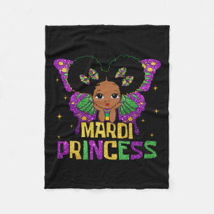 Couverture Polaire Petite fille Mardi Gras Princesse Black Melanin Gi