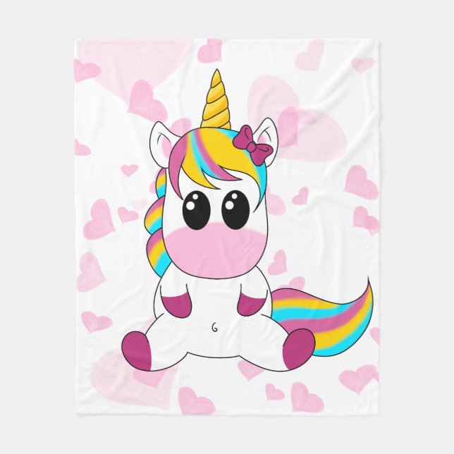 Couverture Polaire Petite licorne (Devant)