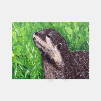 Couverture Polaire Petite peinture de loutre de rivière