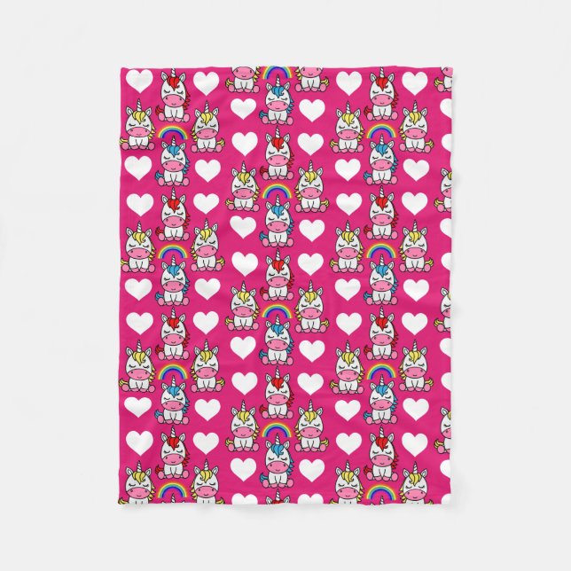Couverture Polaire Petites filles Unicorn Pony (Devant)