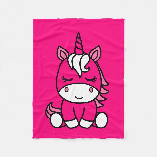 Couverture Polaire Petites filles Unicorn Pony (Devant)