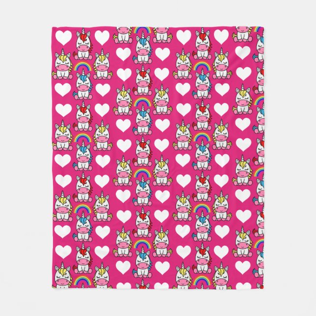 Couverture Polaire Petites filles Unicorn Pony (Devant)