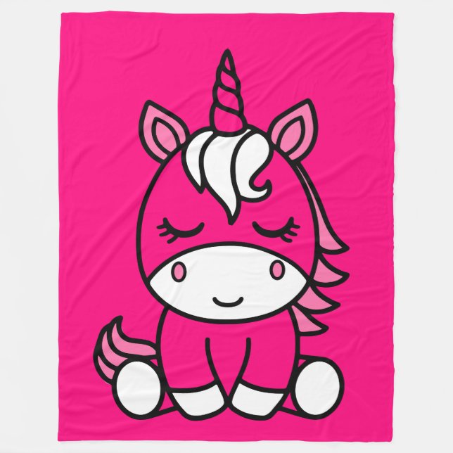 Couverture Polaire Petites filles Unicorn Pony (Devant)