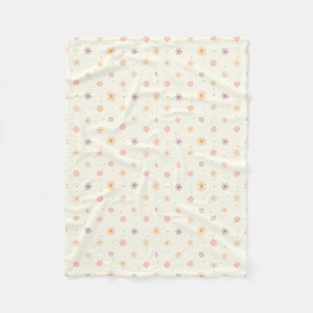 Couverture Polaire Petites Fleurs Pastel (Devant)