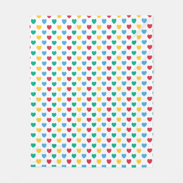 Couverture Polaire Petits Coeurs | LH-04 | (Devant)