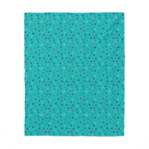 Petits cœurs, violet, sarcelle, bleu sur turquoise
