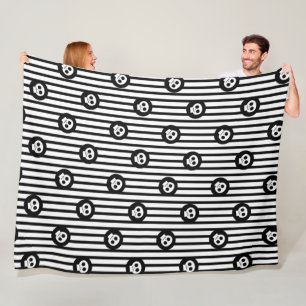 Couverture Polaire Petits Crânes Fantaisistes Crâne Noir et Blanc