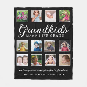 Couverture Polaire Petits-enfants font la vie Grand Citation 12 Photo
