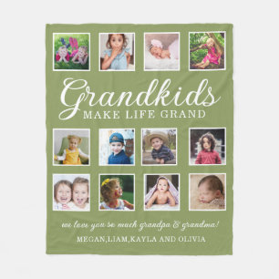 Couverture Polaire Petits-enfants font la vie Grand Citation 12 Photo