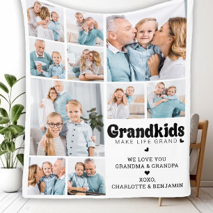 Couverture Polaire Petits-enfants font la vie Grand Custom 10 Photo C