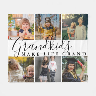 Couverture Polaire Petits-Enfants Font Vie Grand 6 Cadeau Photo Pour