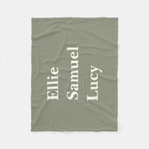Couverture Polaire Petits-enfants personnalisés Noms élégant rustique