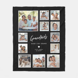 Couverture Polaire Petits-enfants rendent la vie grandiose 12 Grille