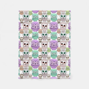 Couverture Polaire Petits hiboux mignons aux couleurs pastel