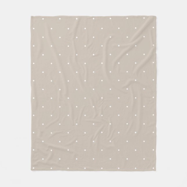 Couverture Polaire Petits points blancs sur beige ou greige frais (Devant)